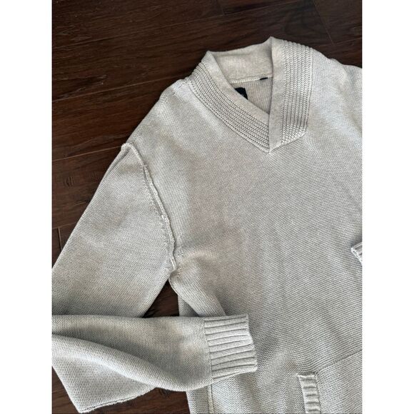 Buckle JB Holt Cream Shawl Neck Cotton Sweater Mens XL - Picture 5 of 7